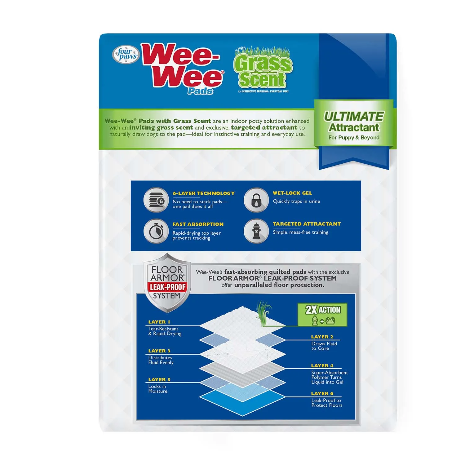 Wee-Wee Ultimate Attractant Dog Pee Pads with Grass Scent