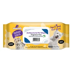 Woosh Pet Wipes Antibacterial - Fragrance-Free 100sheets